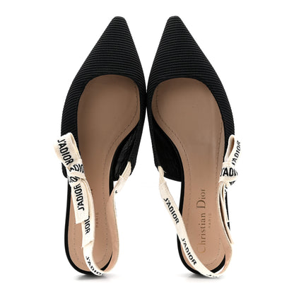 Christian Dior Technical Canvas Ribbon J'Adior Slingback Ballet Flats 36 Black 2 of 9