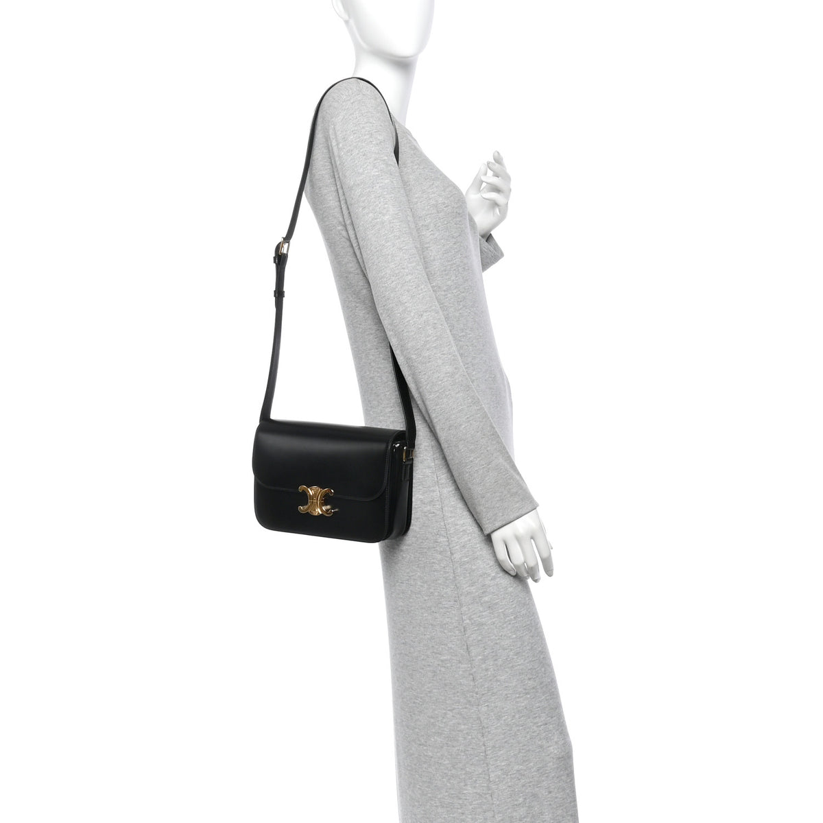 Shiny Calfskin Medium Triomphe Black