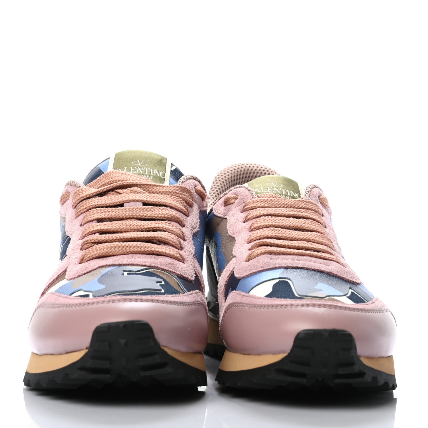 Valentino Garavani Nappa Suede Camouflage Womens Rockrunner Sneakers 36 Multicolor 2 of 7