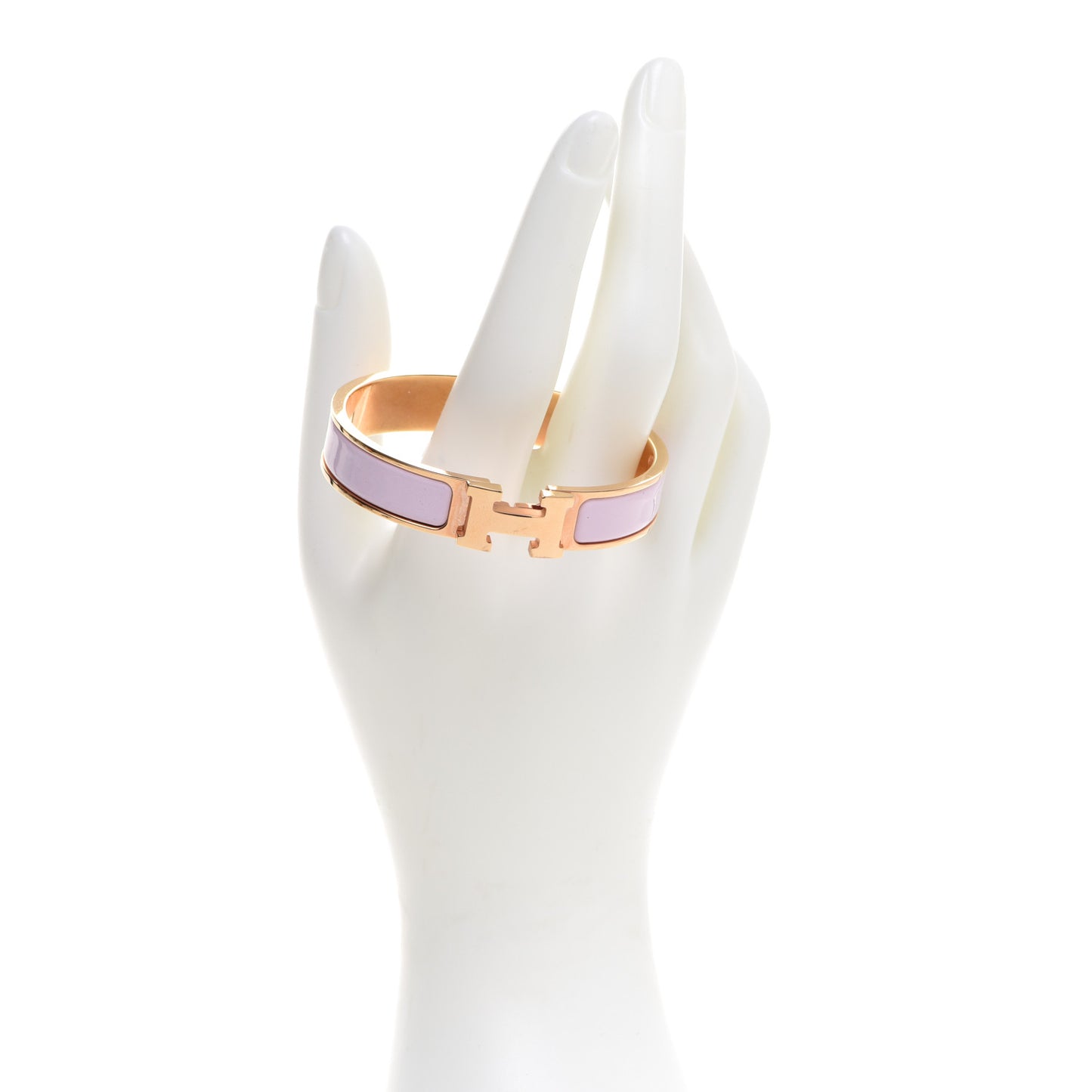 Enamel Narrow Clic Clac H Bracelet PM Rose Dragee