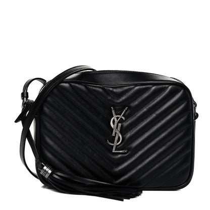 Saint Laurent Calfskin Matelasse Monogram Lou Camera Bag Black 2 of 12
