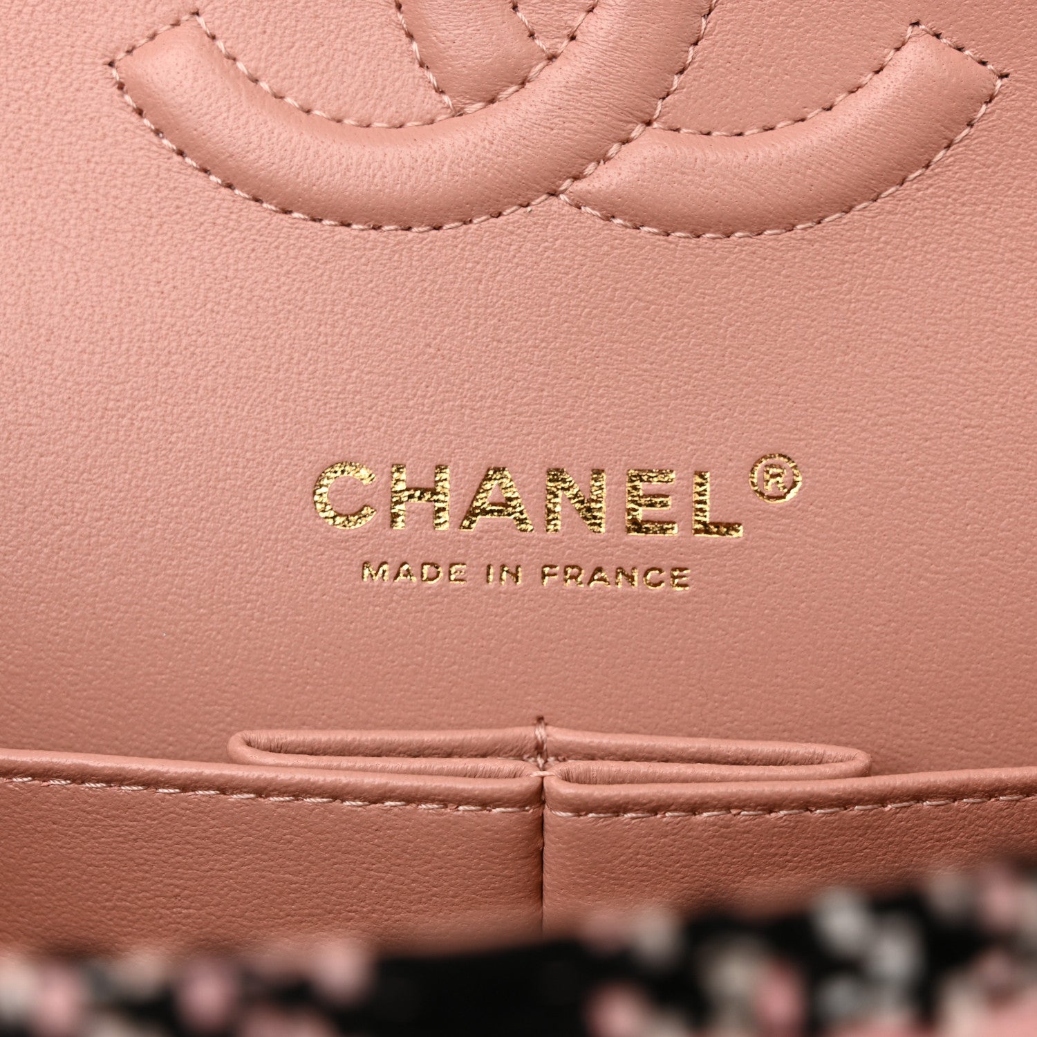 Chanel Tweed Quilted Medium Double Flap Pink Black White 6 of 12