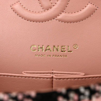 Chanel Tweed Quilted Medium Double Flap Pink Black White 6 of 12