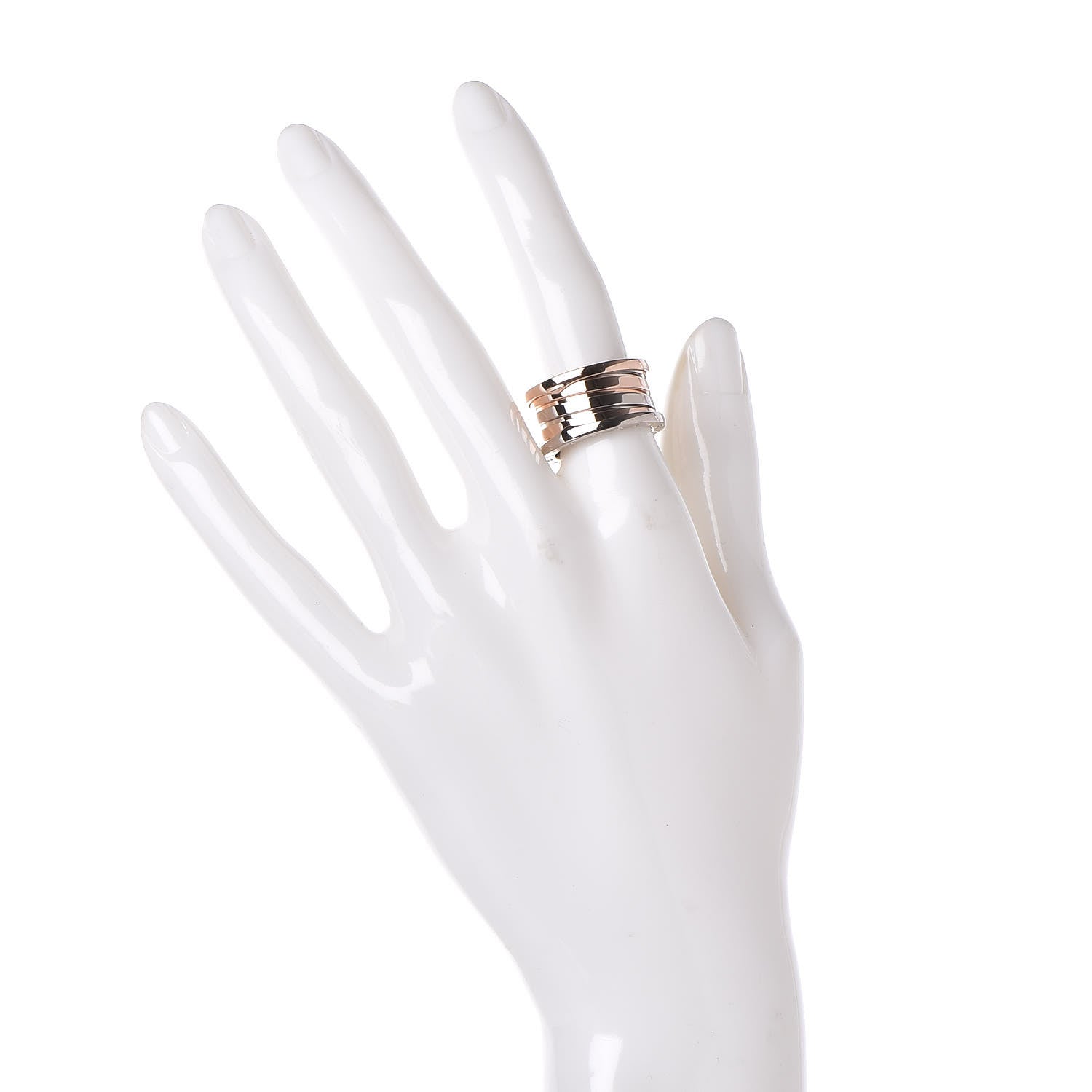 Bulgari BULGAR 18K Rose White Gold B.Zero1 4 Band Ring 53 6.25 2 of 6