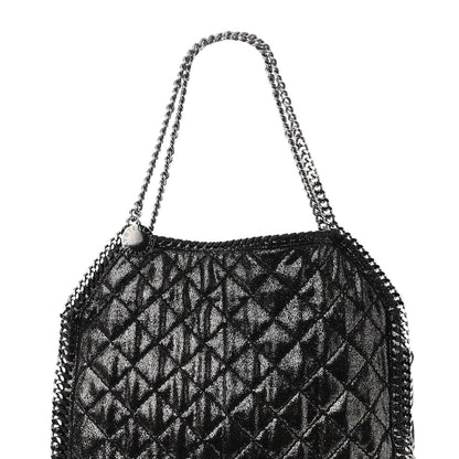 Stella McCartney Metallic Shaggy Deer Quilted Small Falabella Tote Black 8 of 11