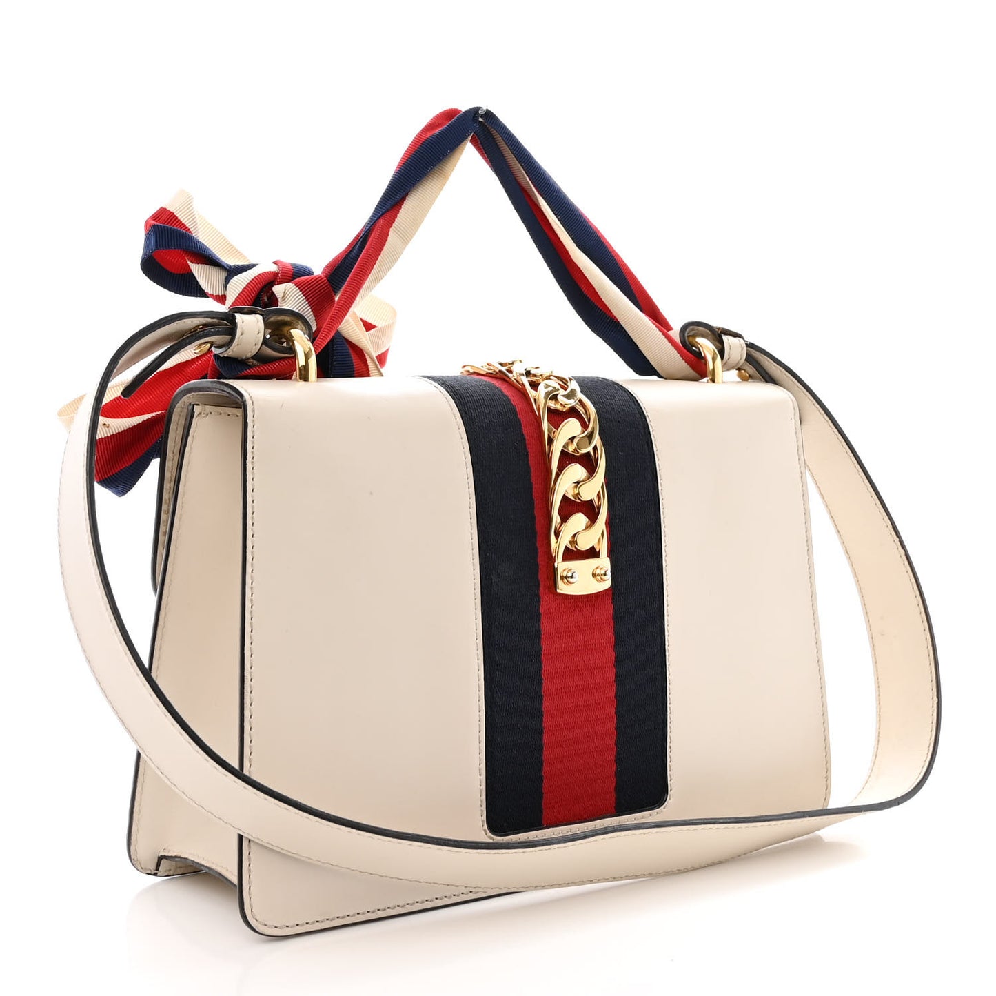 Calfskin Small Sylvie Shoulder Bag Off White