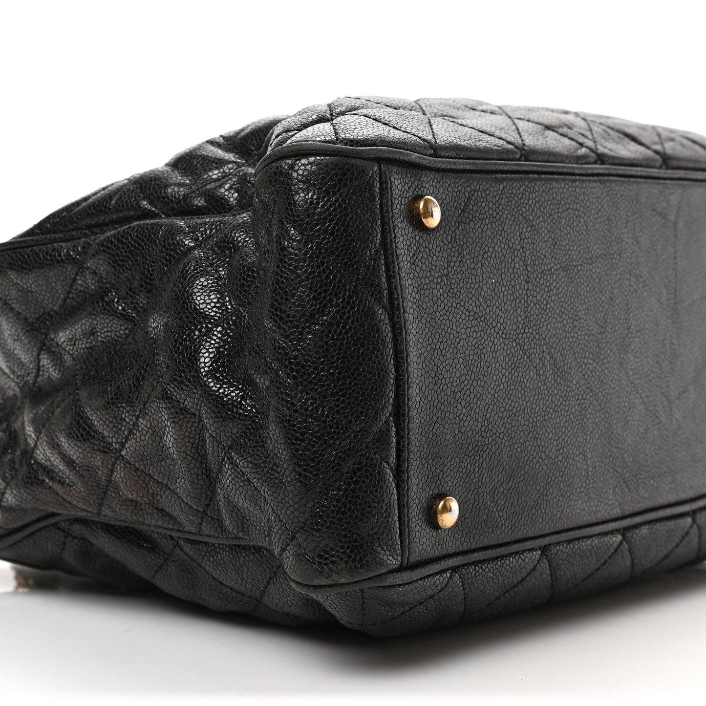 Glazed Caviar Quilted Small Shiva Tote Black