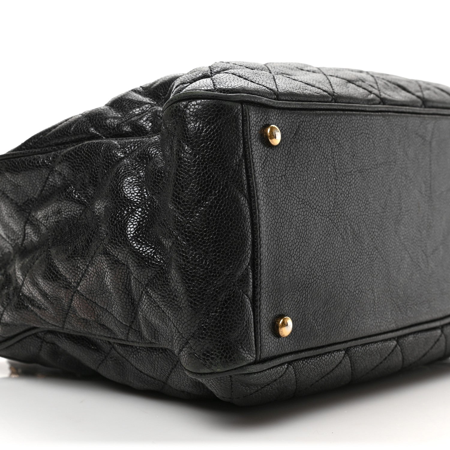 Chanel Glazed Caviar Quilted Small Shiva Tote Black 7 of 8