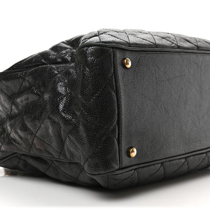 Chanel Glazed Caviar Quilted Small Shiva Tote Black 7 of 8