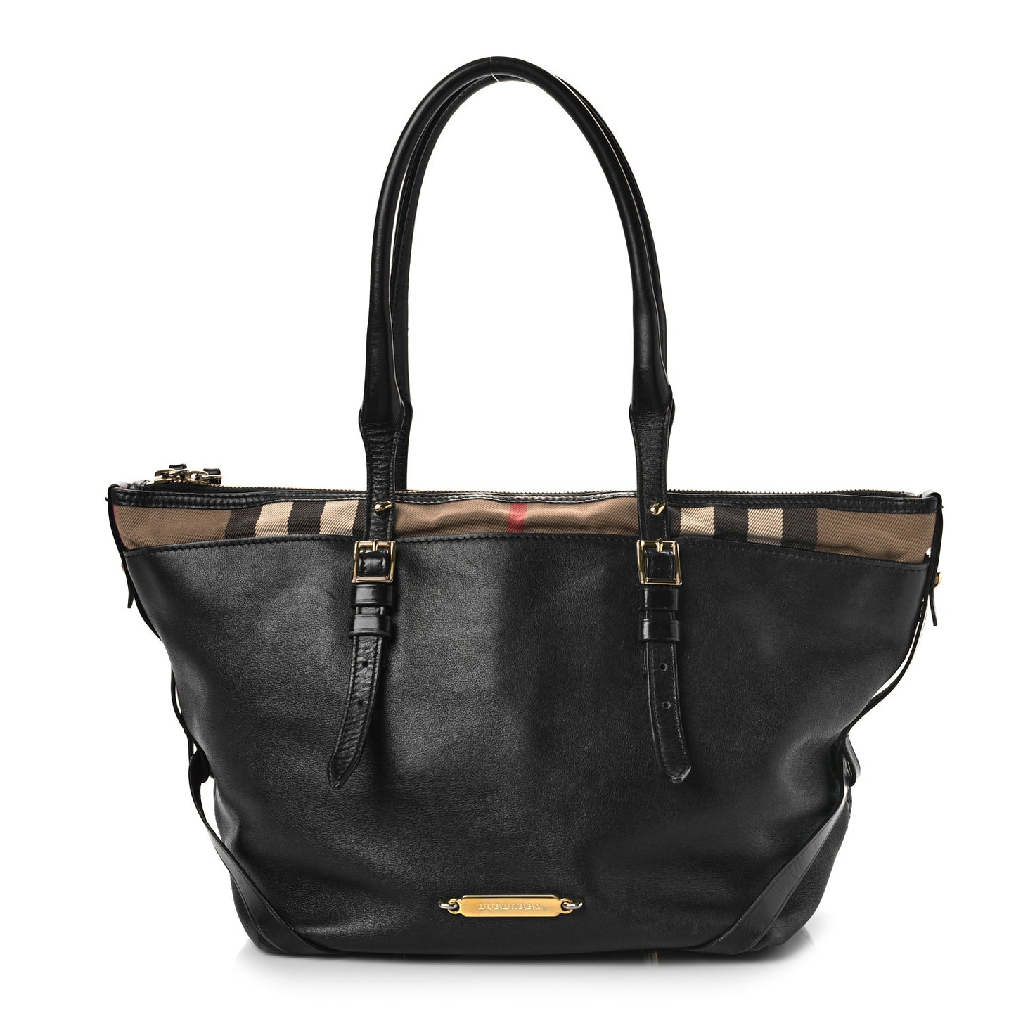 Calfskin House Check Small Salisbury Tote Black