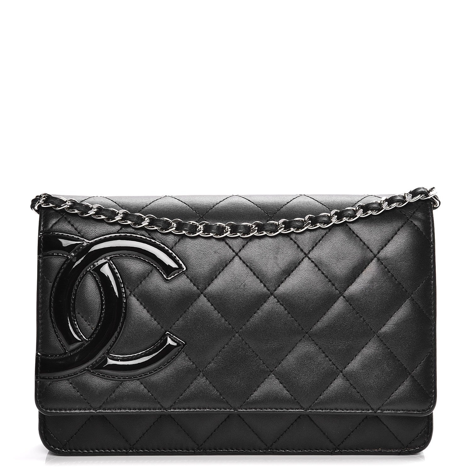 Chanel Calfskin Quilted Cambon Wallet On Chain WOC Black 1 of 10