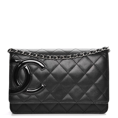 Chanel Calfskin Quilted Cambon Wallet On Chain WOC Black 1 of 10