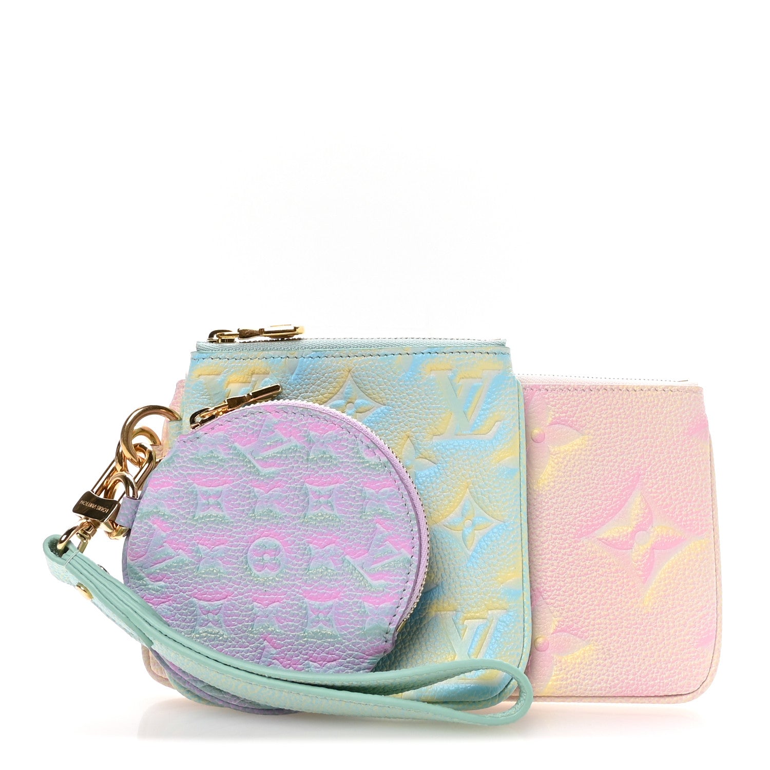 Louis Vuitton Empreinte Monogram Summer Stardust Trio Pouch Pink Water Green Lilas 1 of 8