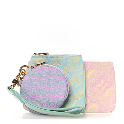 Louis Vuitton Empreinte Monogram Summer Stardust Trio Pouch Pink Water Green Lilas 1 of 8
