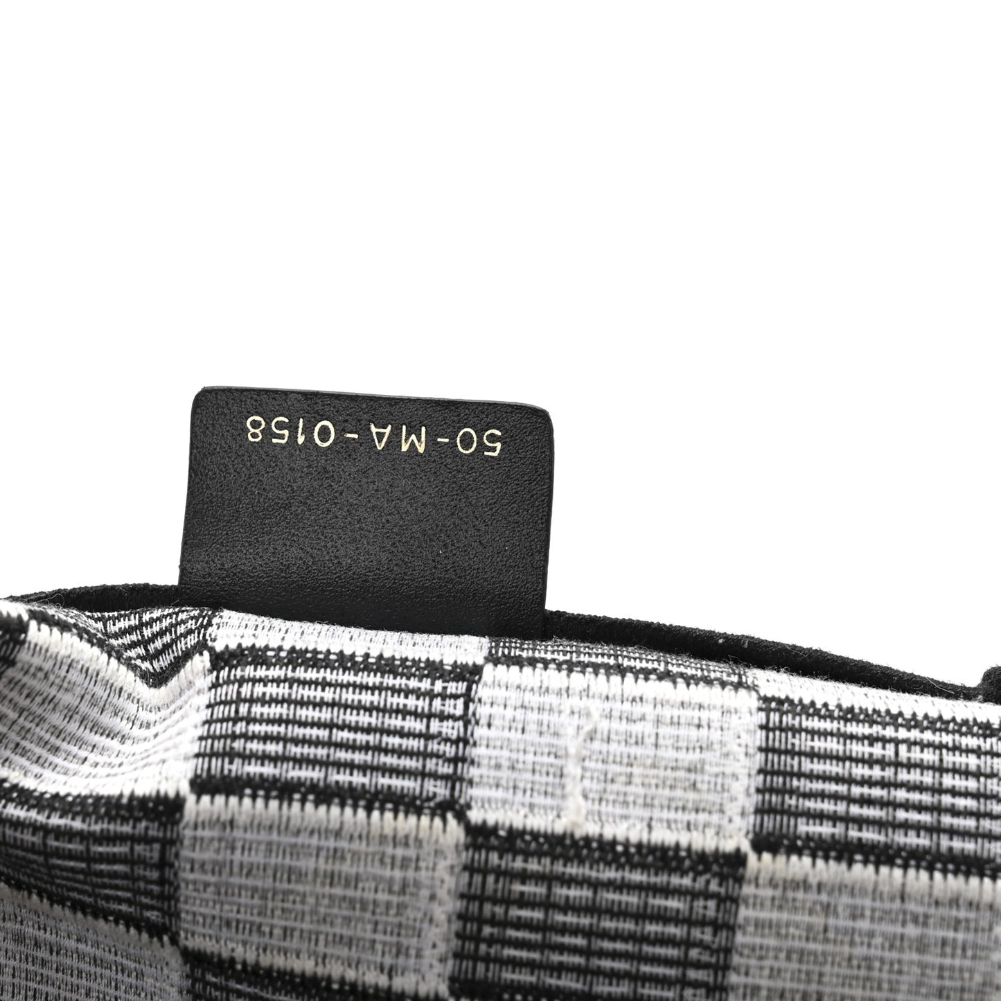 Canvas Embroidered Checkered Book Tote Black White