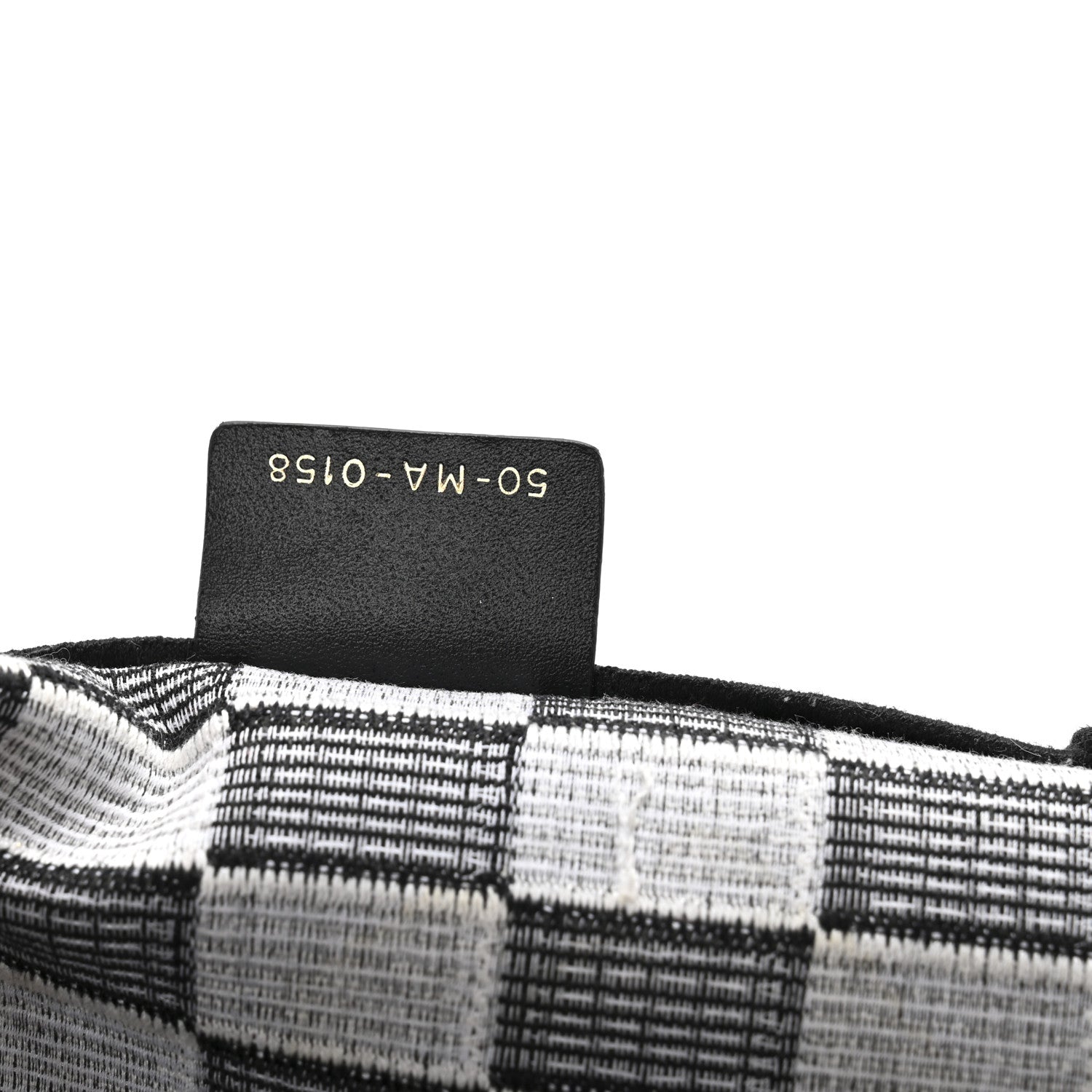 Christian Dior Canvas Embroidered Checkered Book Tote Black White 7 of 12
