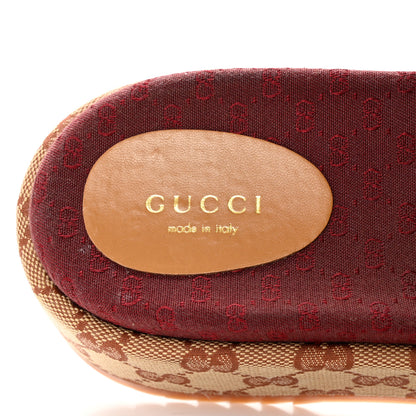 Gucci Canvas GG Monogram Angelina Platform Slide Sandals 39.5 Beige Ruggine 6 of 9