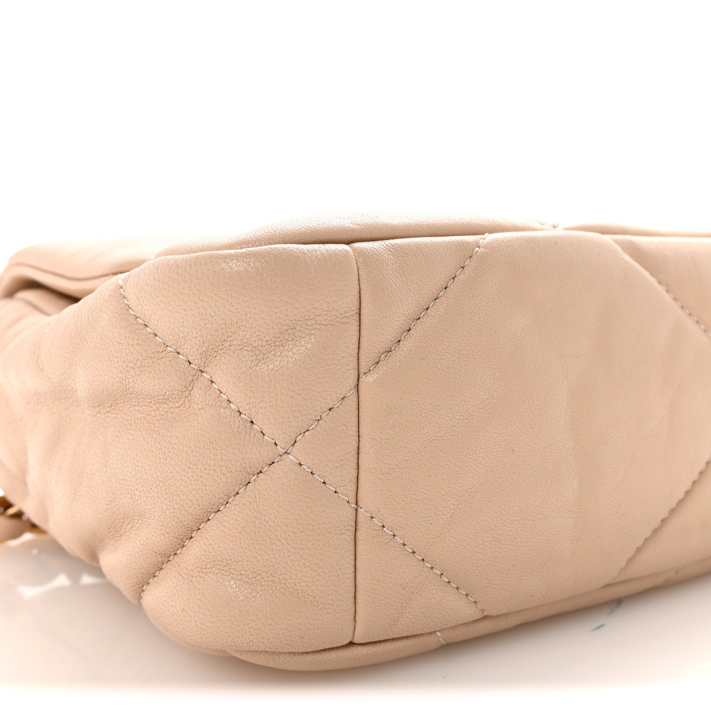 Lambskin Quilted Medium Chanel 19 Flap Beige