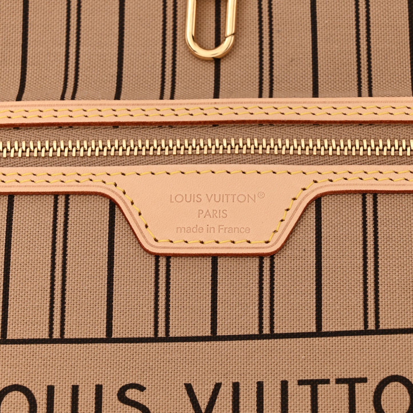 Monogram Stamped Inside Out Neverfull Bandouliere GM Beige