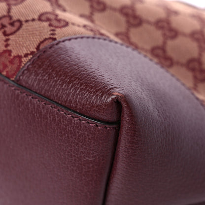 Gucci Monogram Textured Dollar Calfskin Web Medium Ophidia Shopping Tote Sahara Rubino Chardonnay 10 of 10