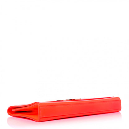 Saint Laurent Calfskin Classic Monogram Clutch Neon Orange 4 of 7