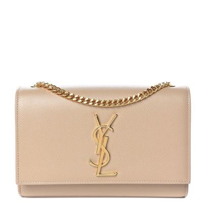 Saint Laurent Grain De Poudre Small Monogram Kate Satchel Nude Powder 1 of 10