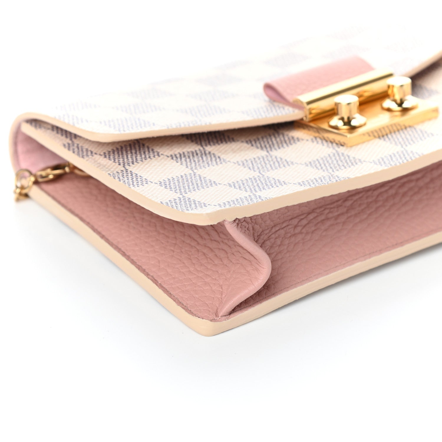 Louis Vuitton Damier Azur Croisette Chain Wallet Rose Ballerine 8 of 9