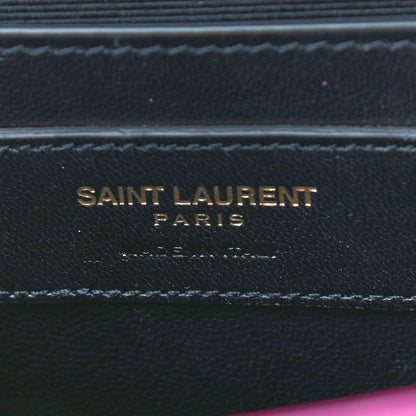 Saint Laurent Textured Patent Classic Monogram Kate Clutch Electric Pink 8 of 8