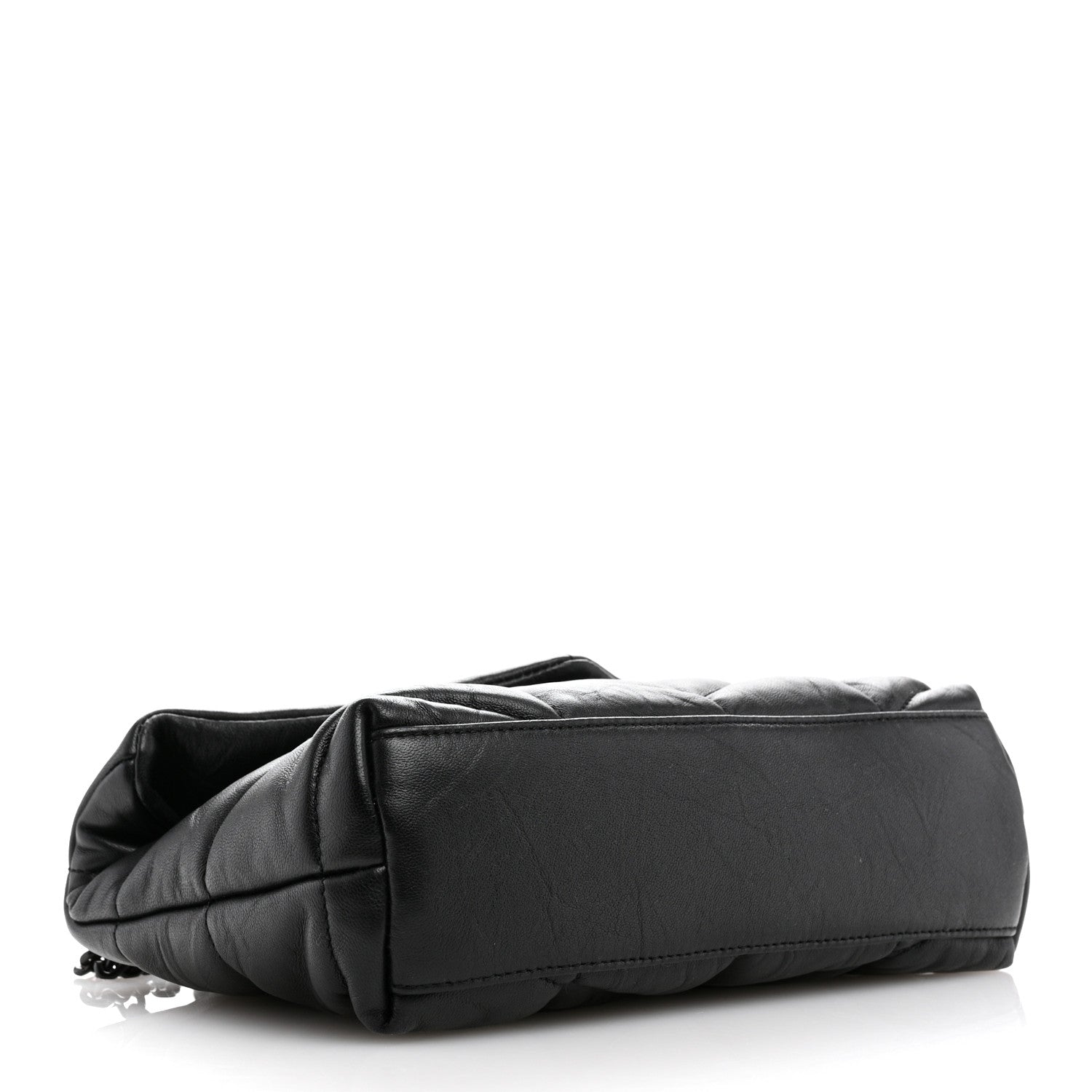 Saint Laurent Calfskin Quilted Toy Loulou Puffer Monogram Monochrome Chain Satchel Black 4 of 12