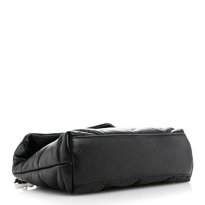 Saint Laurent Calfskin Quilted Toy Loulou Puffer Monogram Monochrome Chain Satchel Black 4 of 12