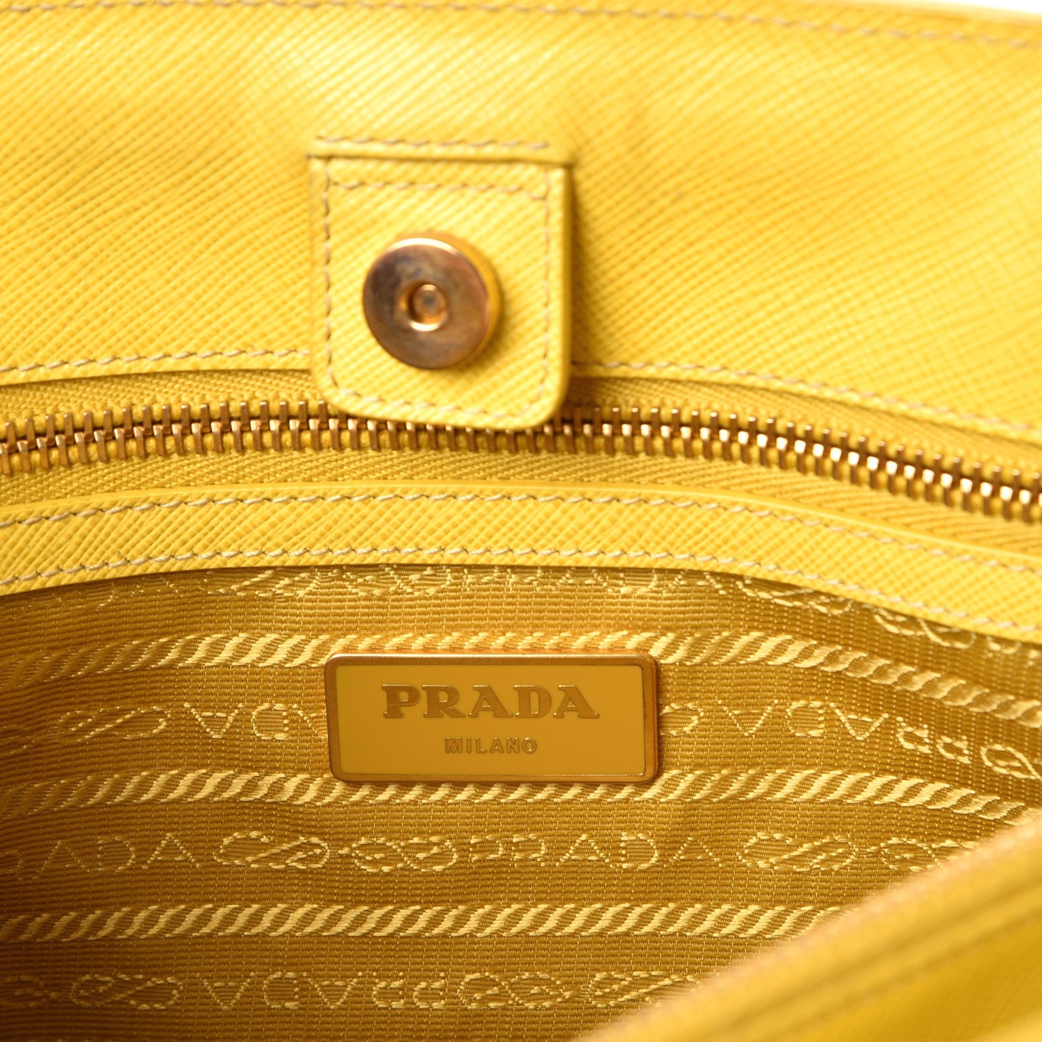 Prada Saffiano Lux Medium Tote Girasole 7 of 15