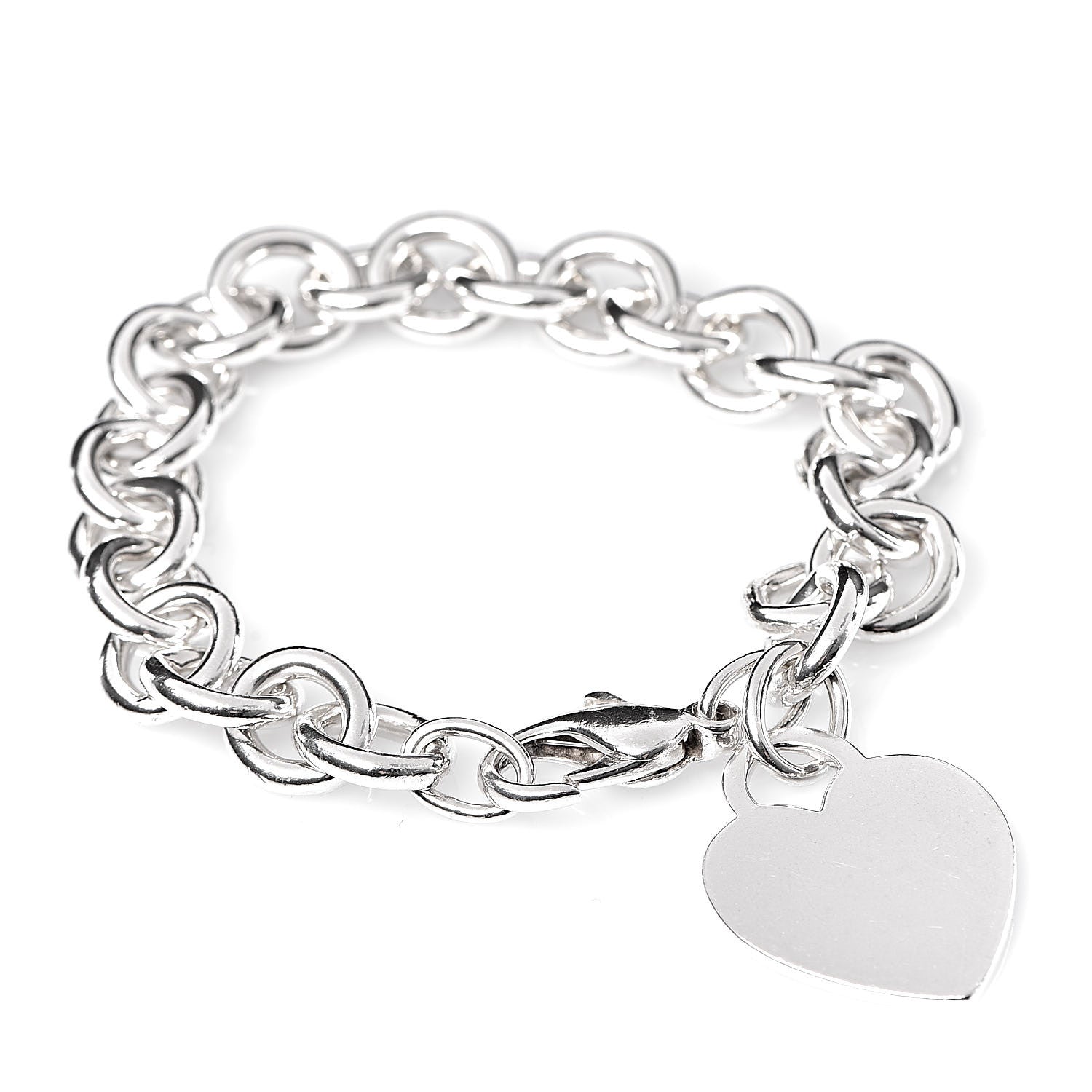 Tiffany Sterling Silver Heart Tag Charm Bracelet 1 of 5