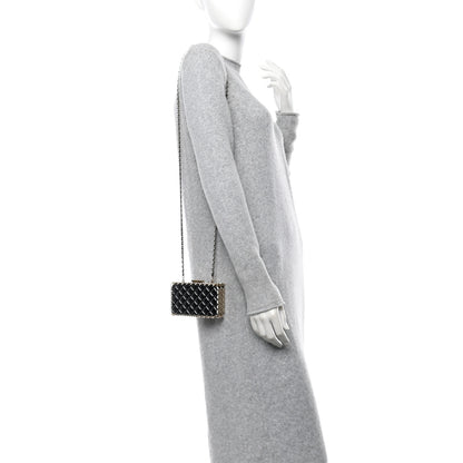 Chanel Plexiglass Quilted Chain Around Minaudiere Clutch Black 2 of 12