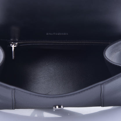Balenciaga Grained Calfskin Small Hourglass Top Handle Bag Black 6 of 10