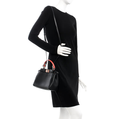 Fendi Nappa Colorblock Mini Peekaboo Iconic Satchel Black White Ecstasy 2 of 9