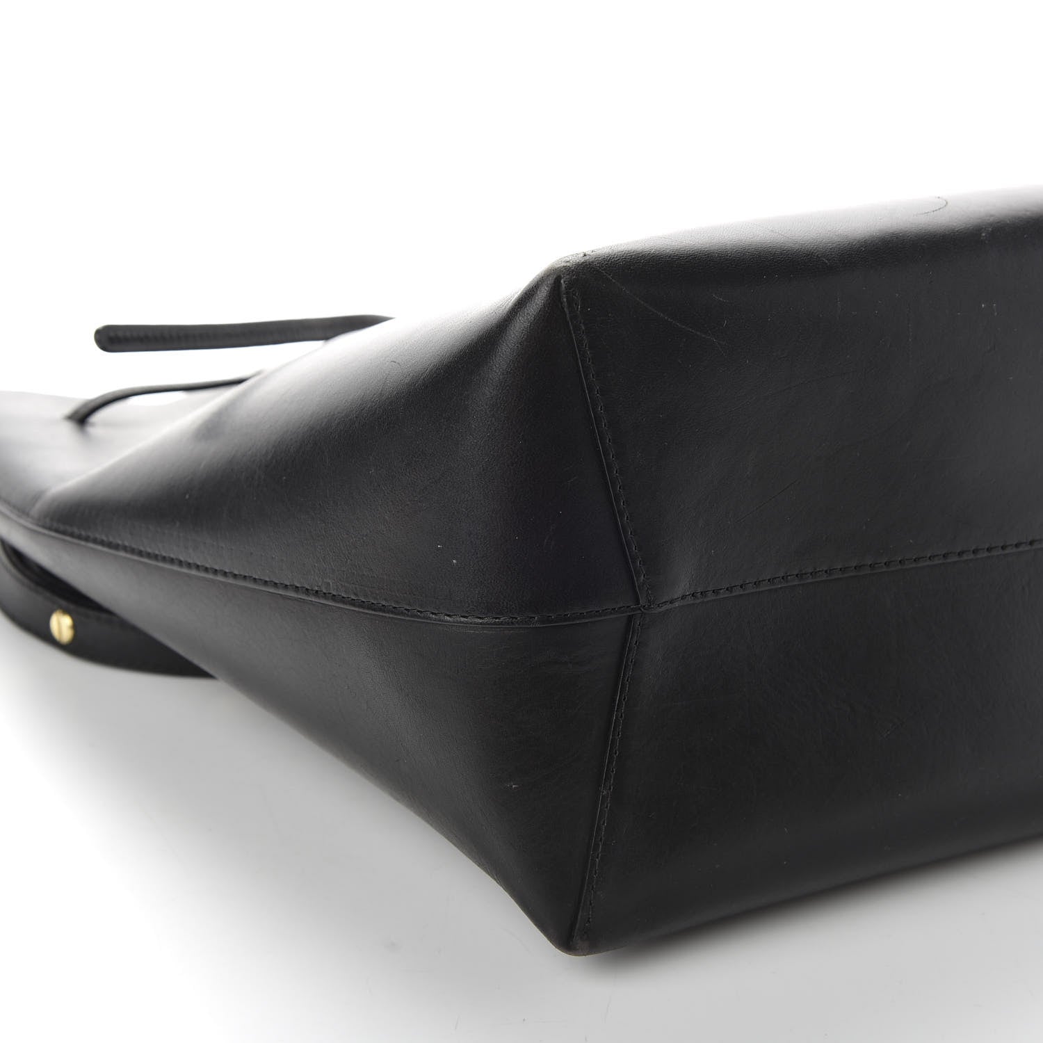 Mansur Gavriel Vegetable Tanned Calfskin Bucket Bag Black Royal 6 of 9