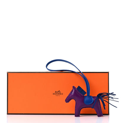 Hermes Milo Lambskin Grigri Rodeo Horse Bag Charm PM Violet Bleu Saphir Bleu France 4 of 4