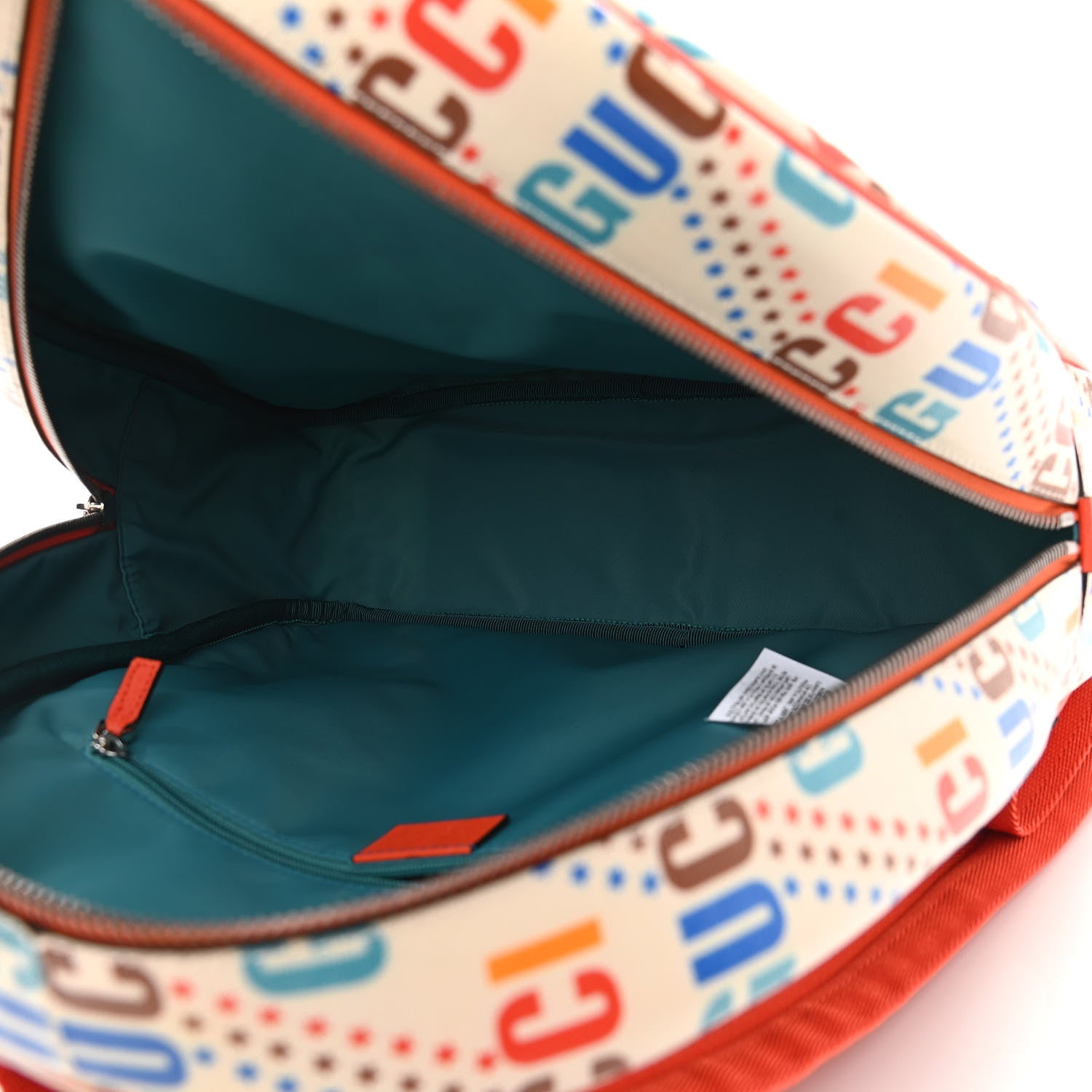 Gucci Coated Canvas Logo Star Print Childrens Dome Backpack Beige Multicolor Vibrant Orange 4 of 10