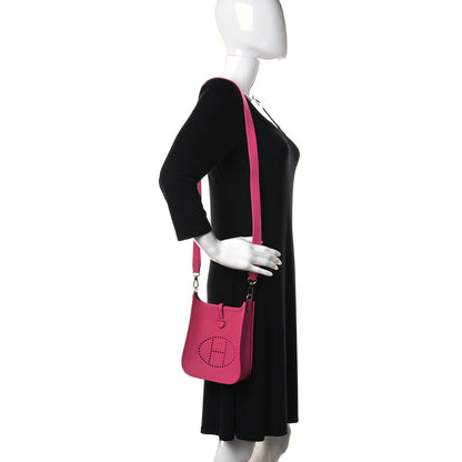 Hermes Taurillon Clemence Evelyne TPM Rose Shocking 2 of 10