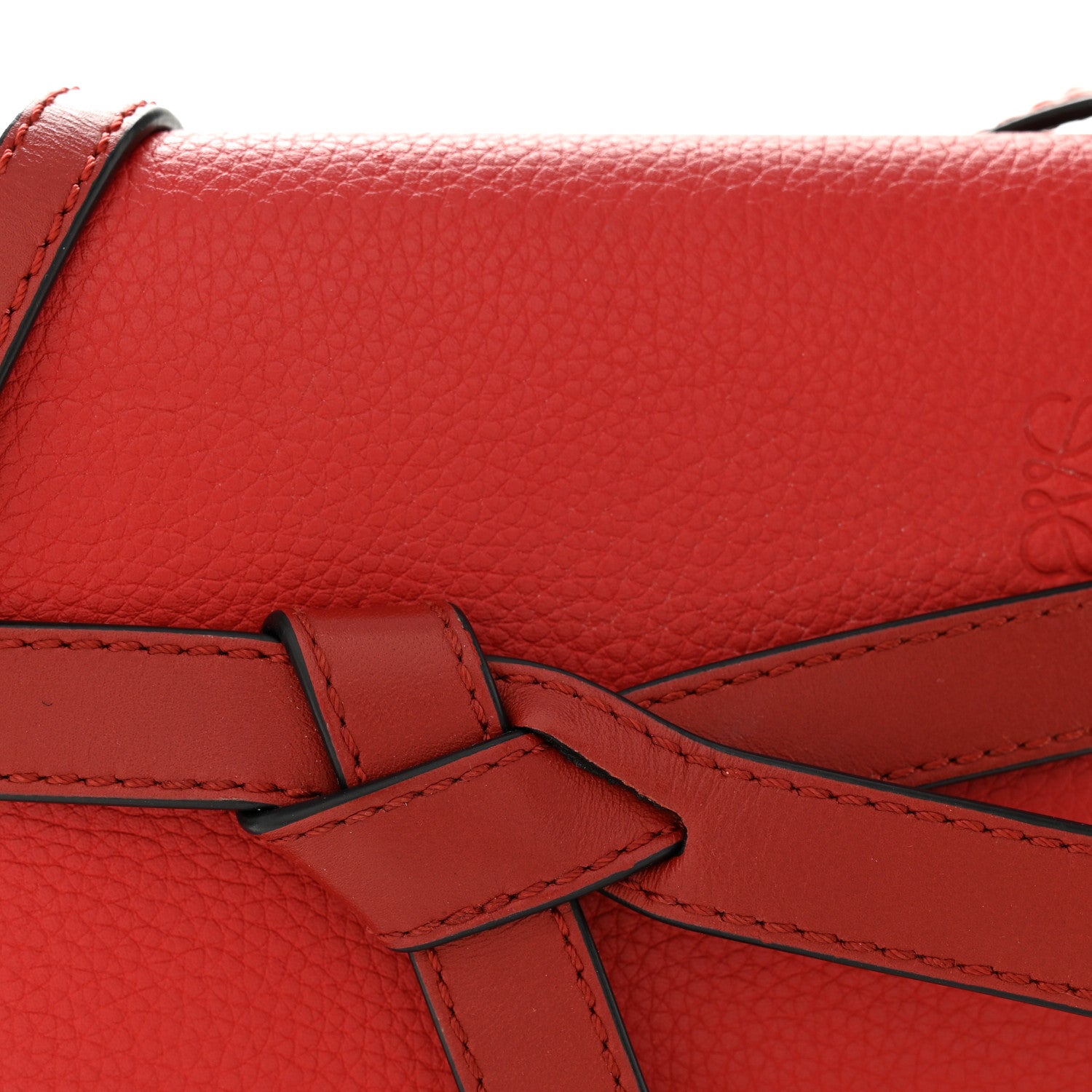 Loewe Grained Calfskin Mini Gate Crossbody Bag Scarlet Burnt Red 7 of 10