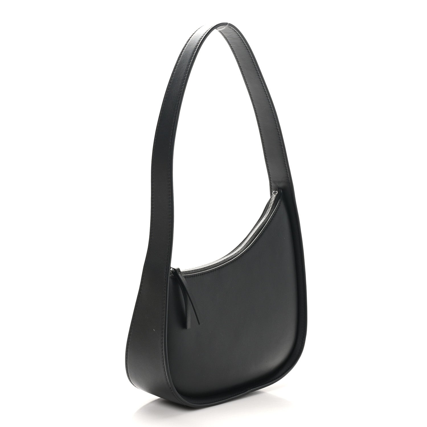 The Row Smooth Calfskin Half Moon Shoulder Bag Black 2 of 8
