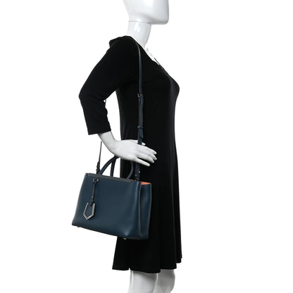 Fendi Vitello Dolce Century Petite 2Jours Tote Pavone Albicocca 2 of 11