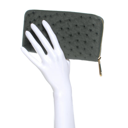 Louis Vuitton Ostrich Zippy Wallet Gris Special Order 2 of 6