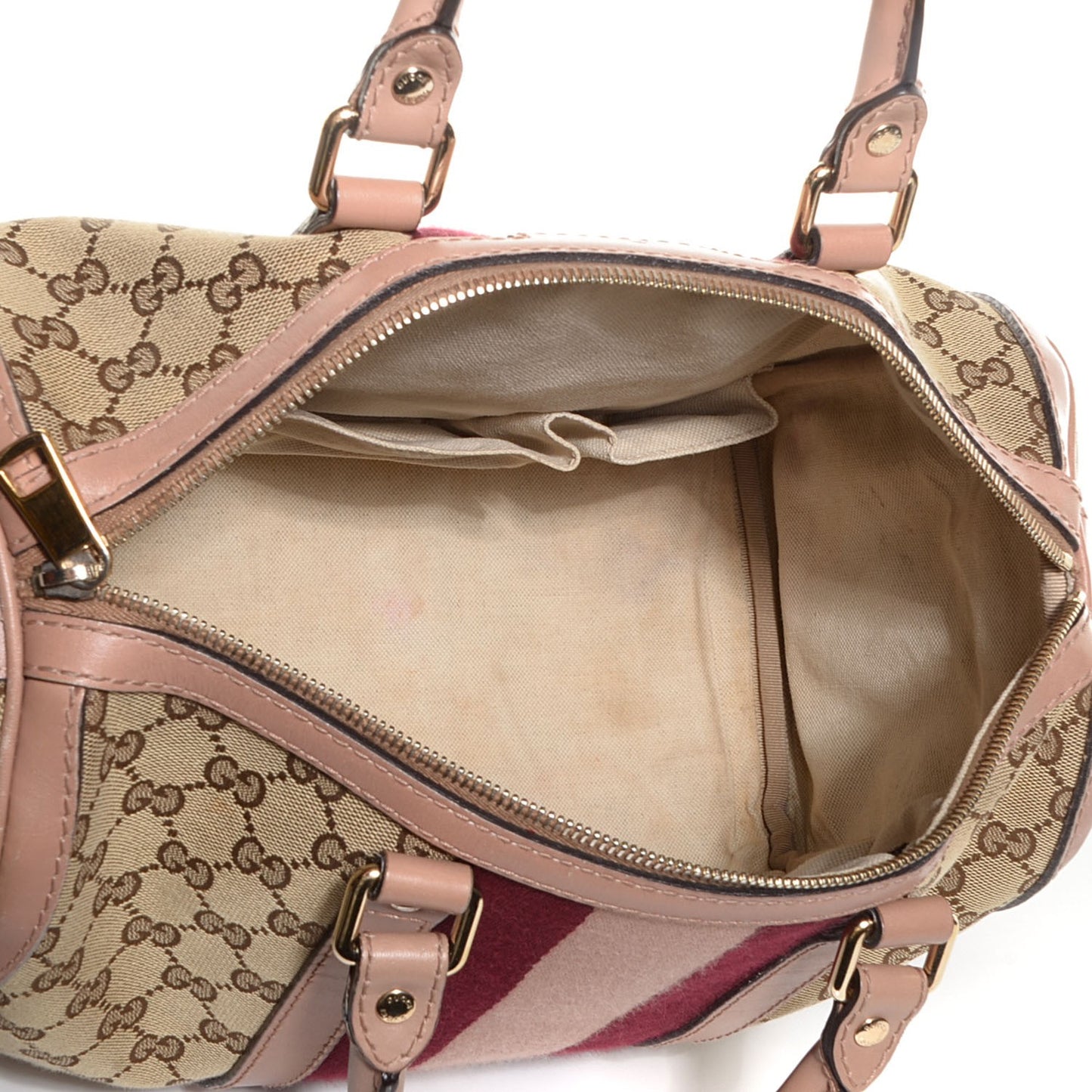 Monogram Vintage Web Medium Boston Pink