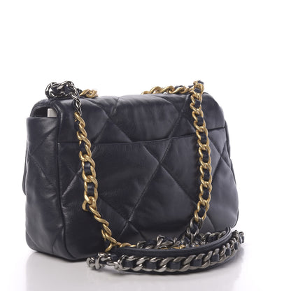 Chanel Lambskin Quilted Medium 19 Flap Navy Blue 3 of 10