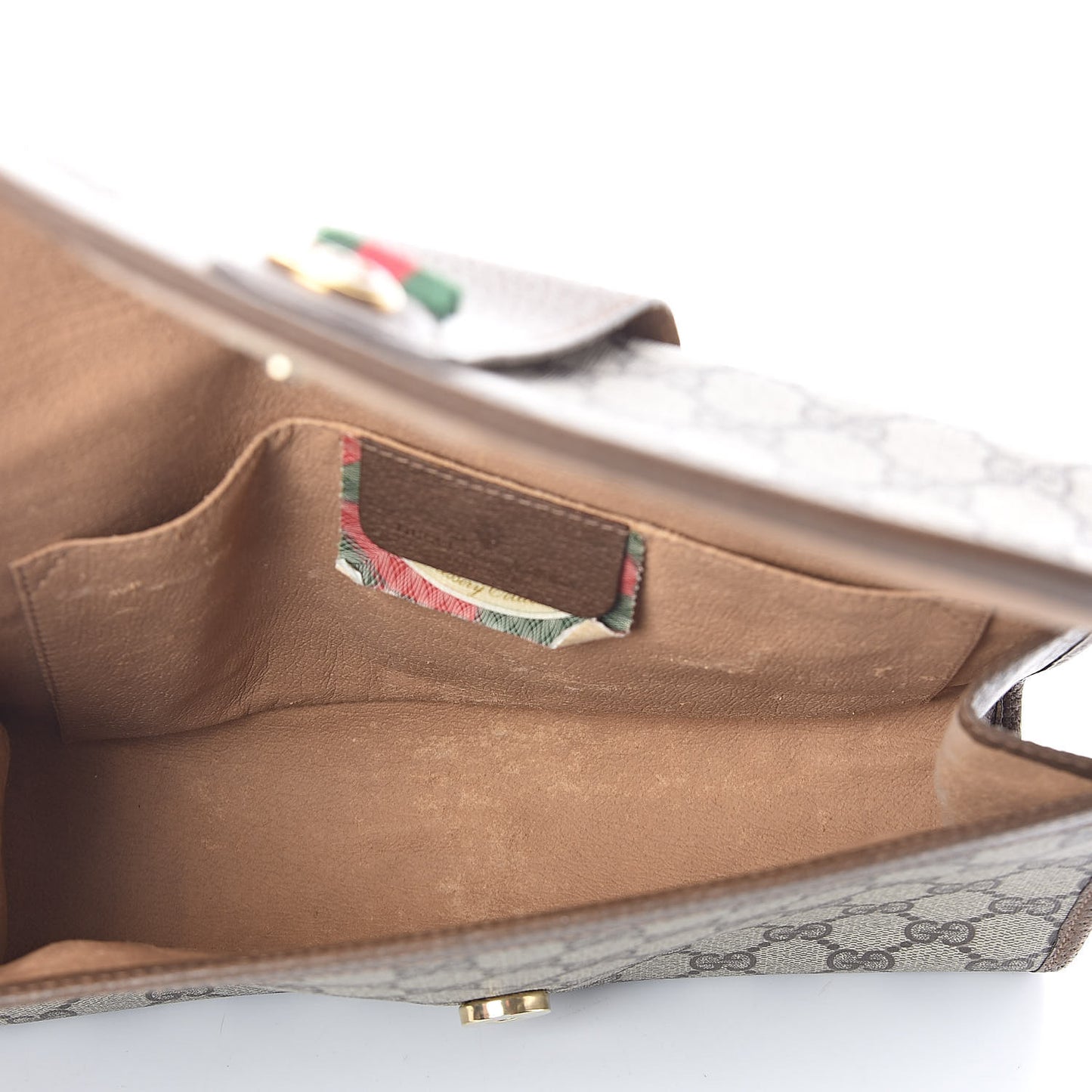 Coated Canvas Monogram Web Clutch Brown