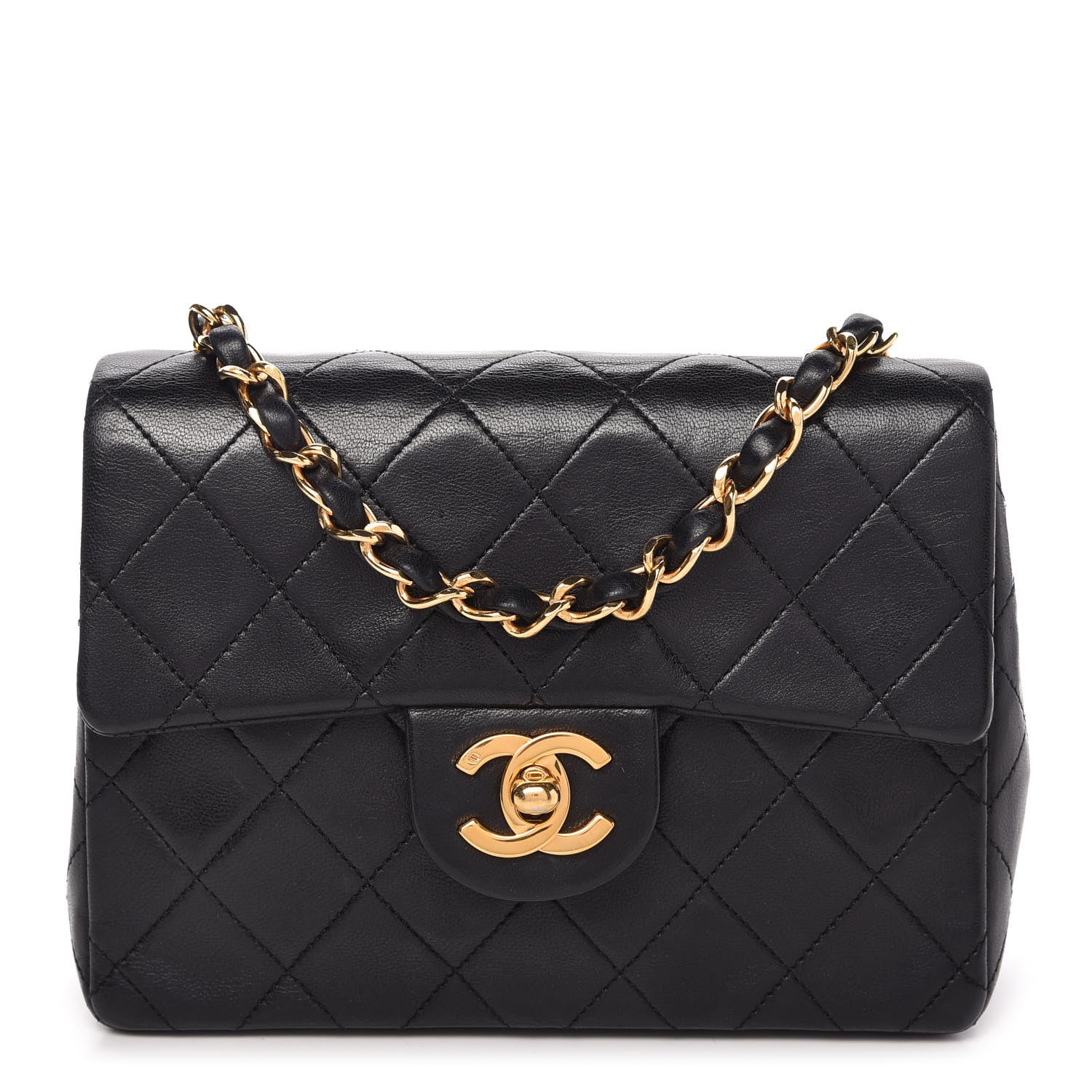 Chanel Lambskin Quilted Mini Square Flap Black 1 of 10