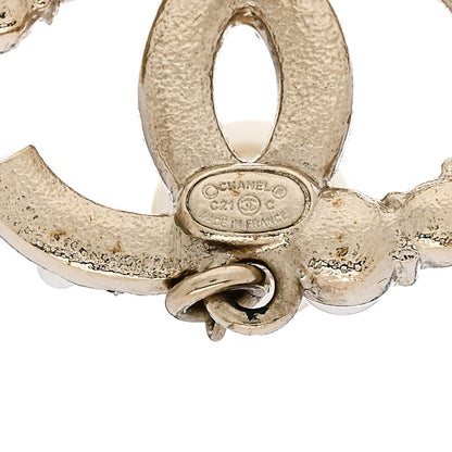 Chanel Crystal Pearl CC Drop Earrings  Gold Pearly White 4 of 4
