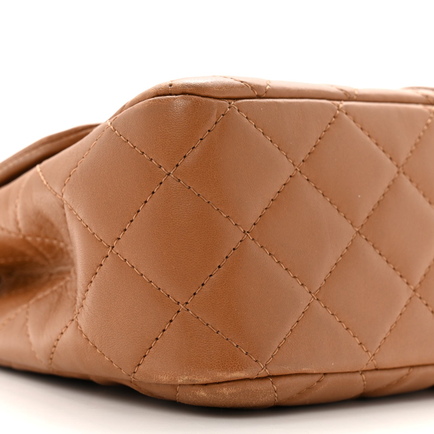 Lambskin Quilted Elementary Chic Flap Brown