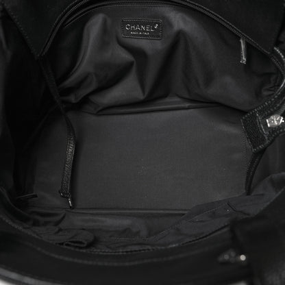 Chanel Coated Canvas Quilted Large Paris Biarritz Tote Black 6 of 11